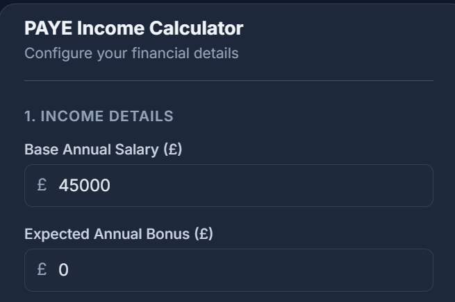 Income Details Form Section